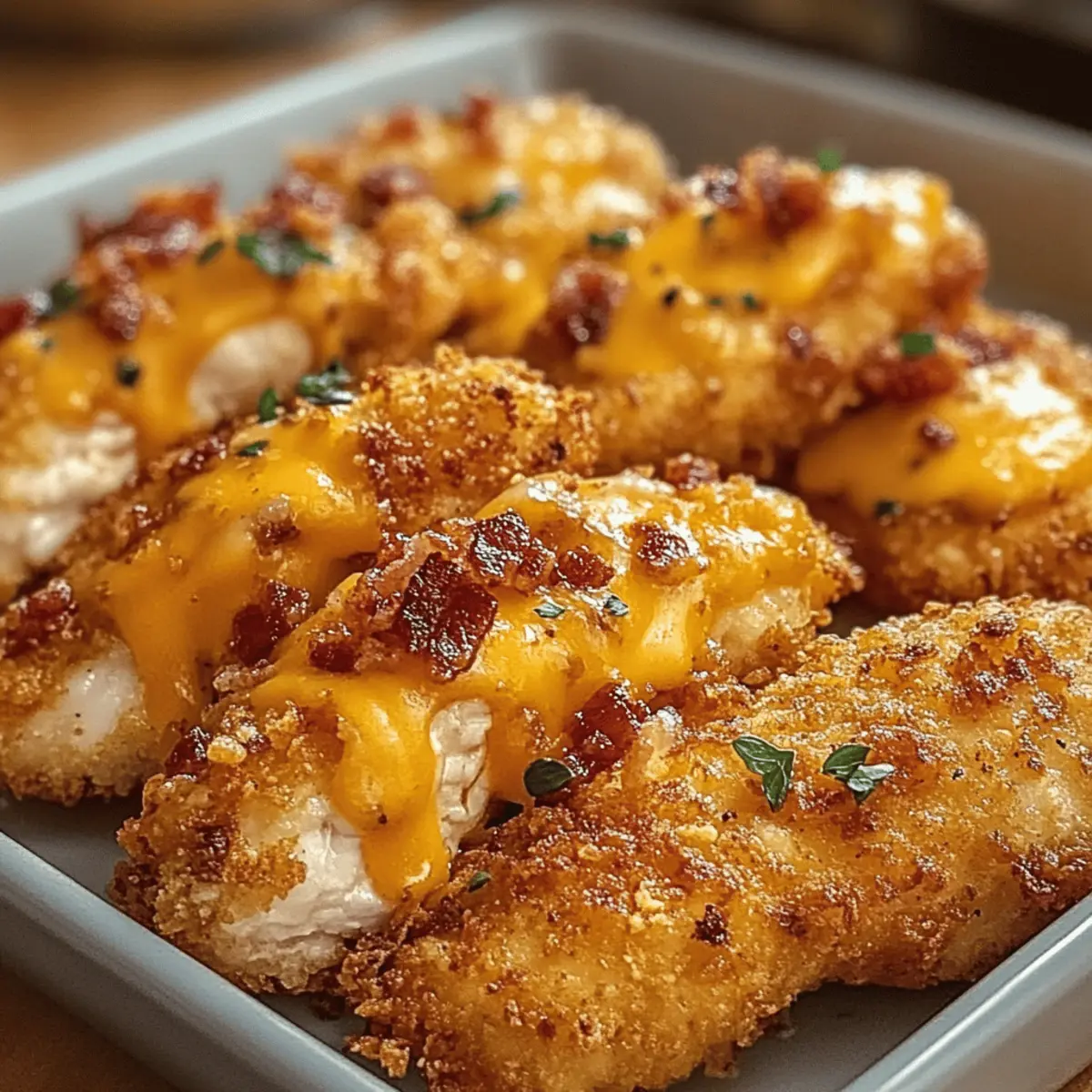 Knusprige Hähnchenstreifen mit Käsegenuss