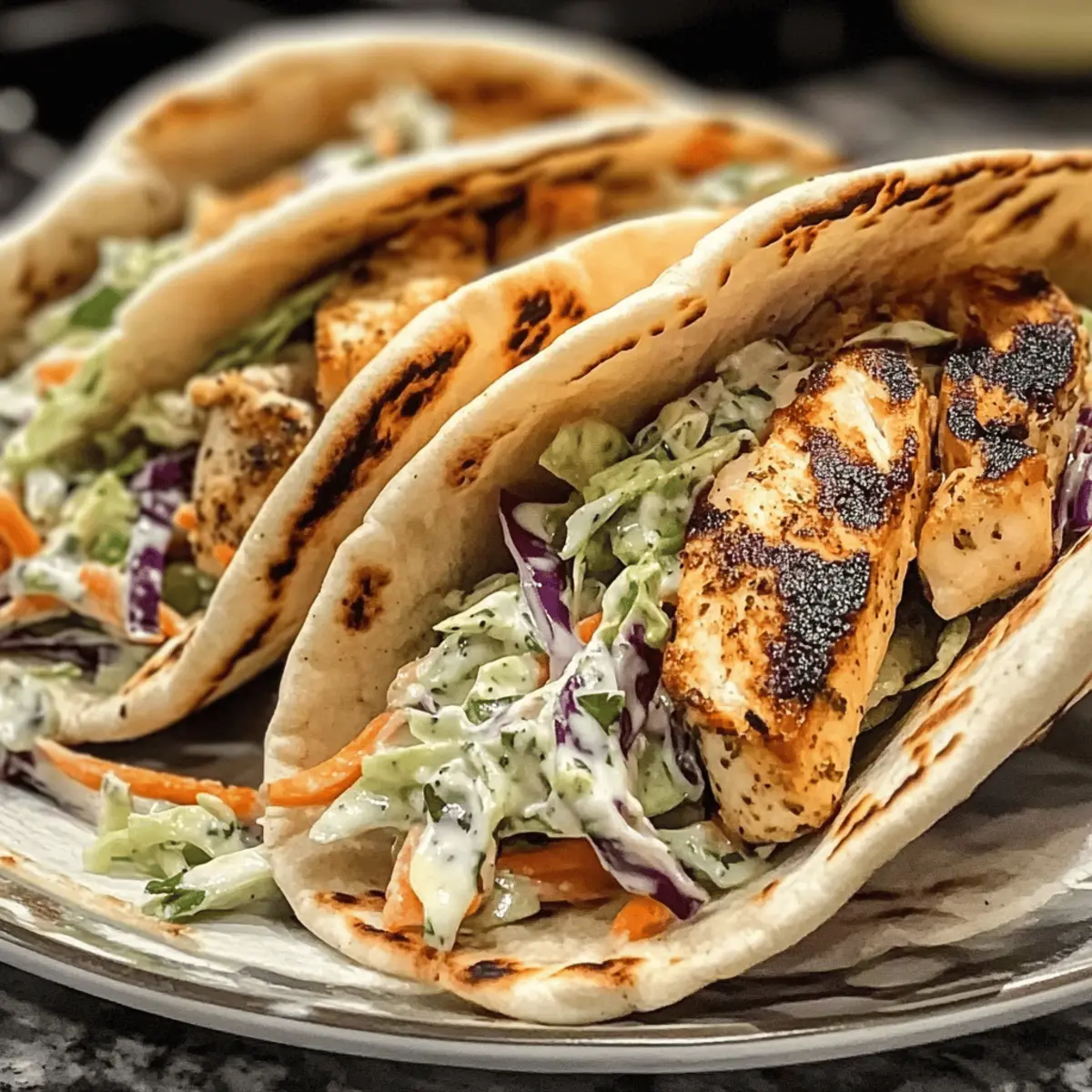 Hühnchen-Pitas mit Kräuter-Ranch-Slaw für jeden Abend