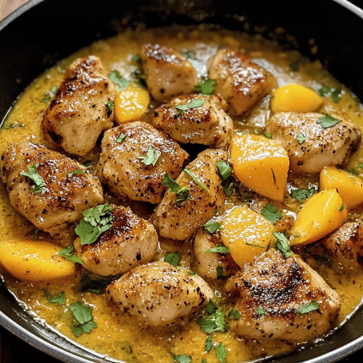 Kokosnuss Pfirsich Hühnchen für den Sommergenuss