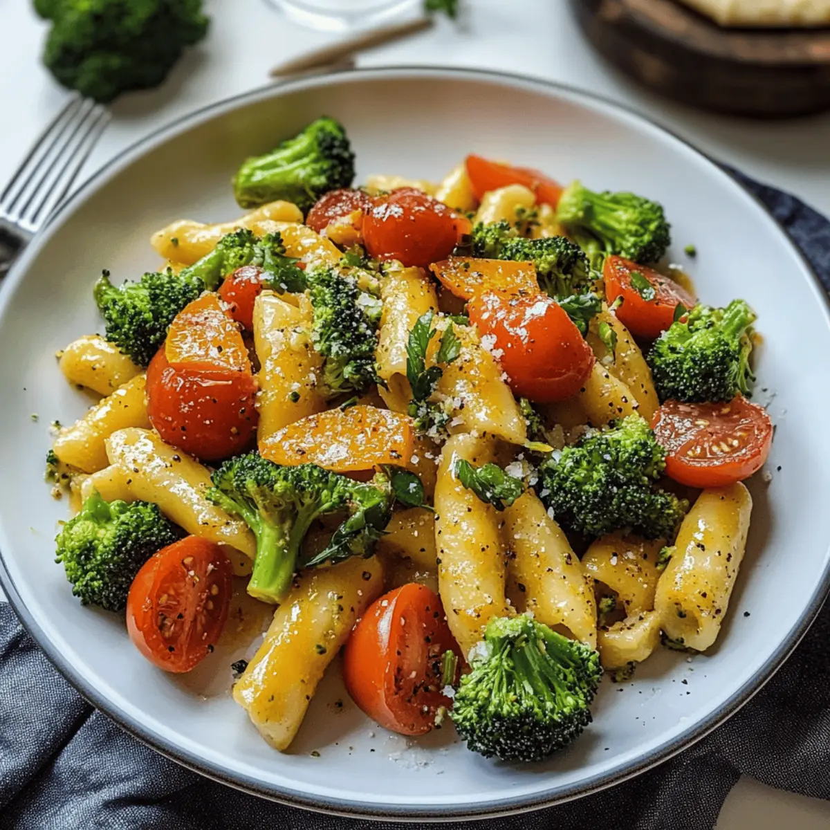 Onepan Brokkoli Schupfnudeln mit Hirtenkäse und Tomaten