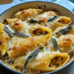 Kürbis- und Gouda-gefüllte Muscheln mit brauner Butter und Salbei-Alfredo-Sauce