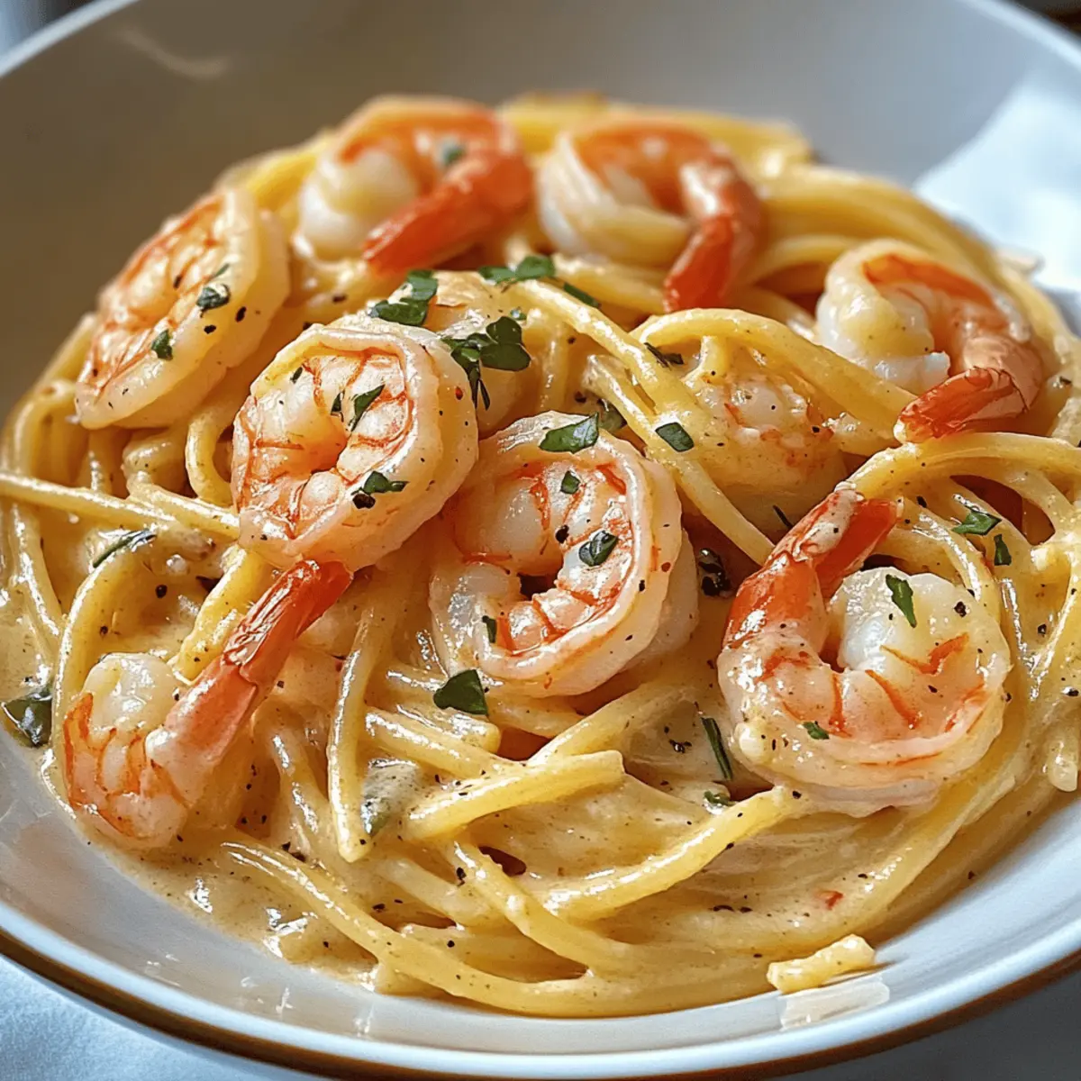 Spaghetti mit Garnelen in Frischkäsesauce schnell und cremig