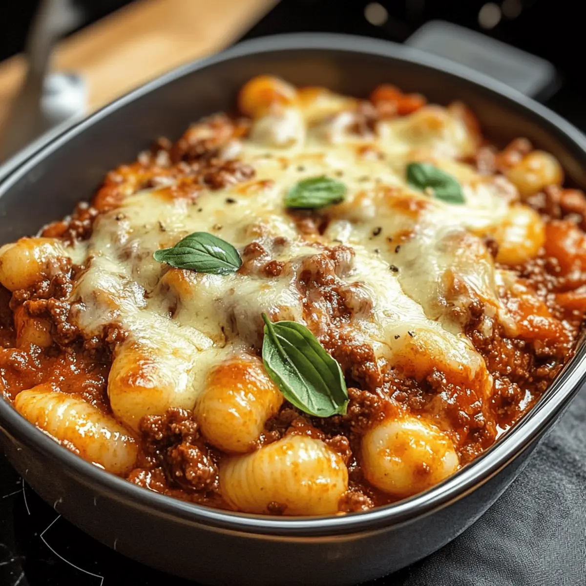 Käse Bolognese Gnocchi Auflauf für gemütliche Abende
