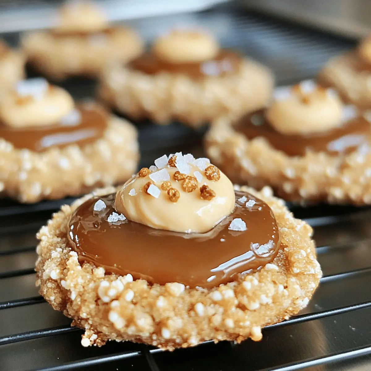 Gesalzene Karamell Brezel Daumenabdruck Kekse