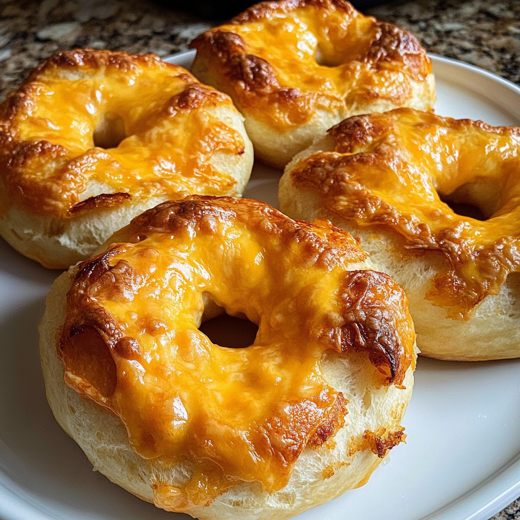 Köstlicher Cheddar-Käse-Bagel für Genießer