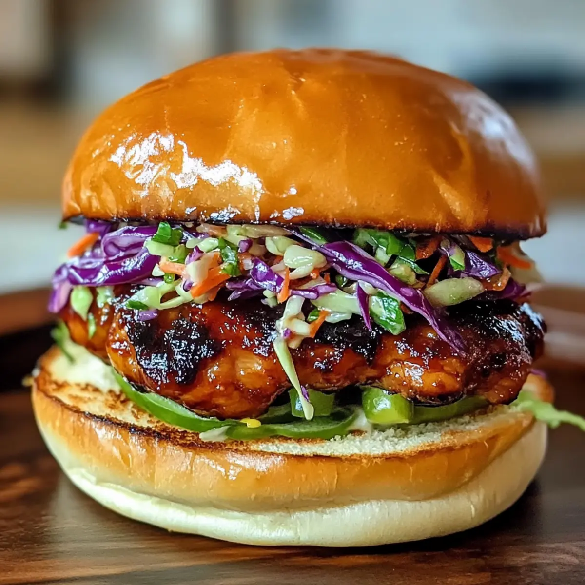 BBQ-Hühnchen-Sandwich mit Kohlsalat Genießen