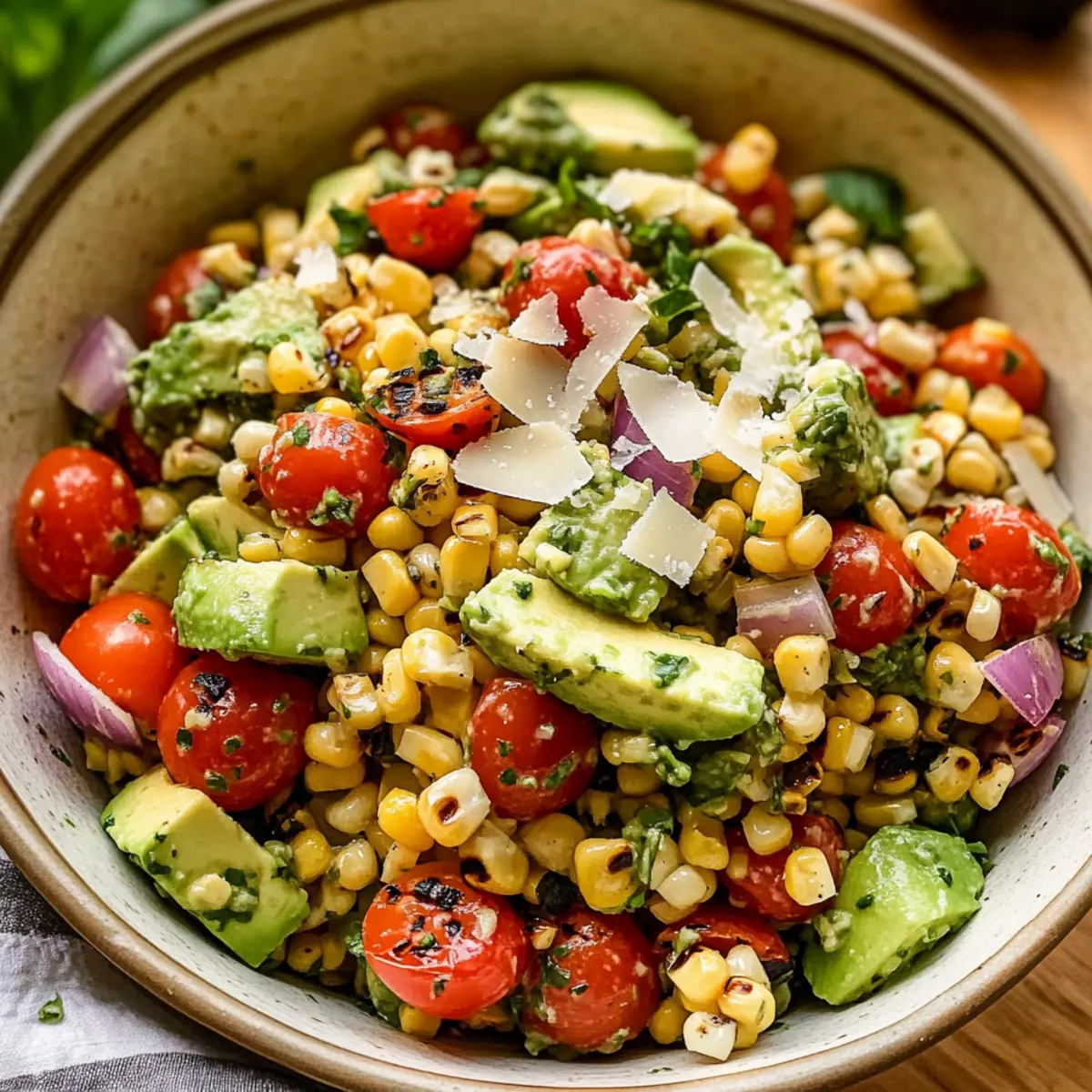Gegrillter Maissalat mit Basilikum-Vinaigrette genießen