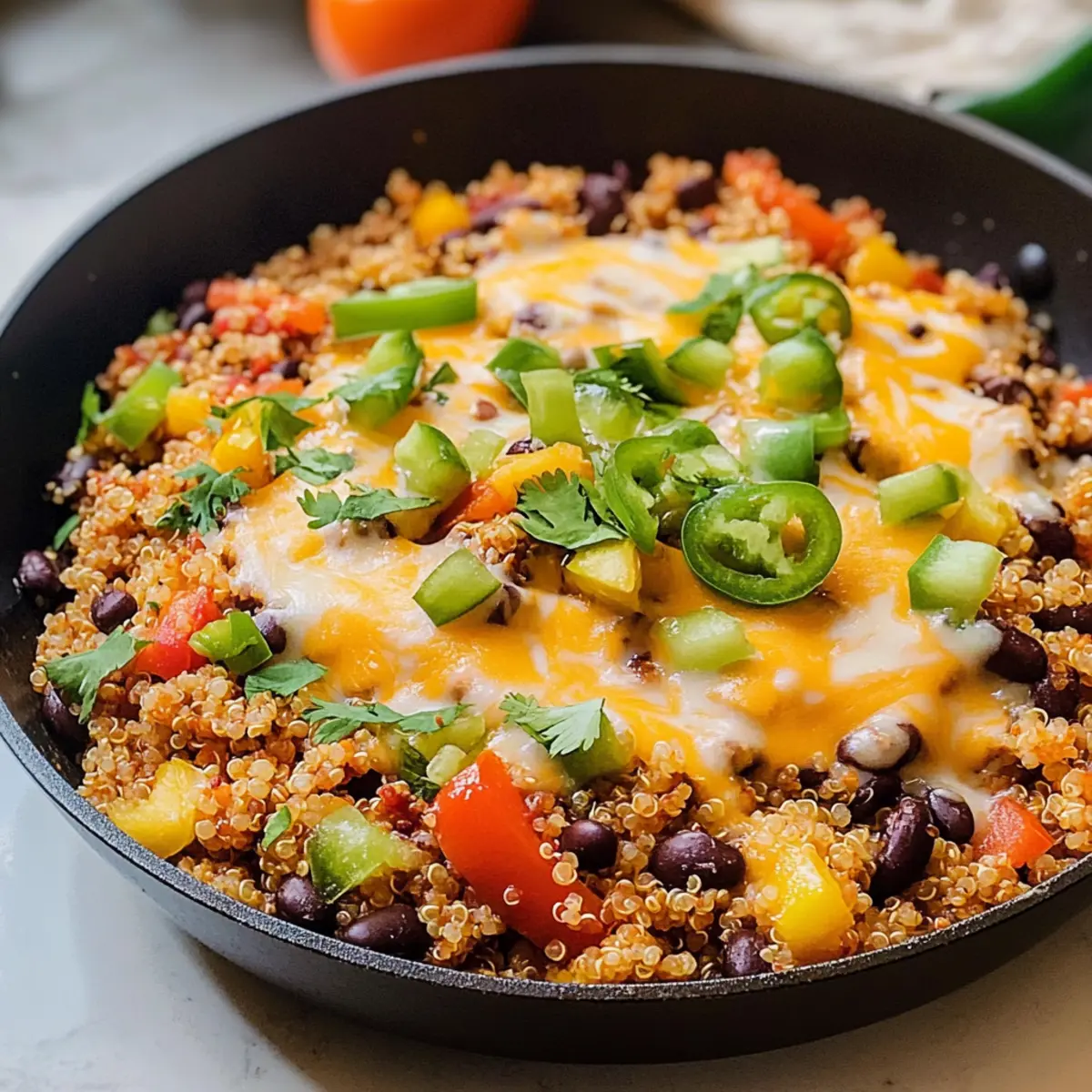 Käse-Quinoa & Schwarze-Bohnen-Taco-Pfanne in 30 Minuten