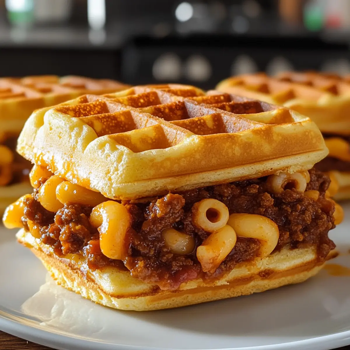 Chili Mac und Käse Waffel Slider für deine nächste Party
