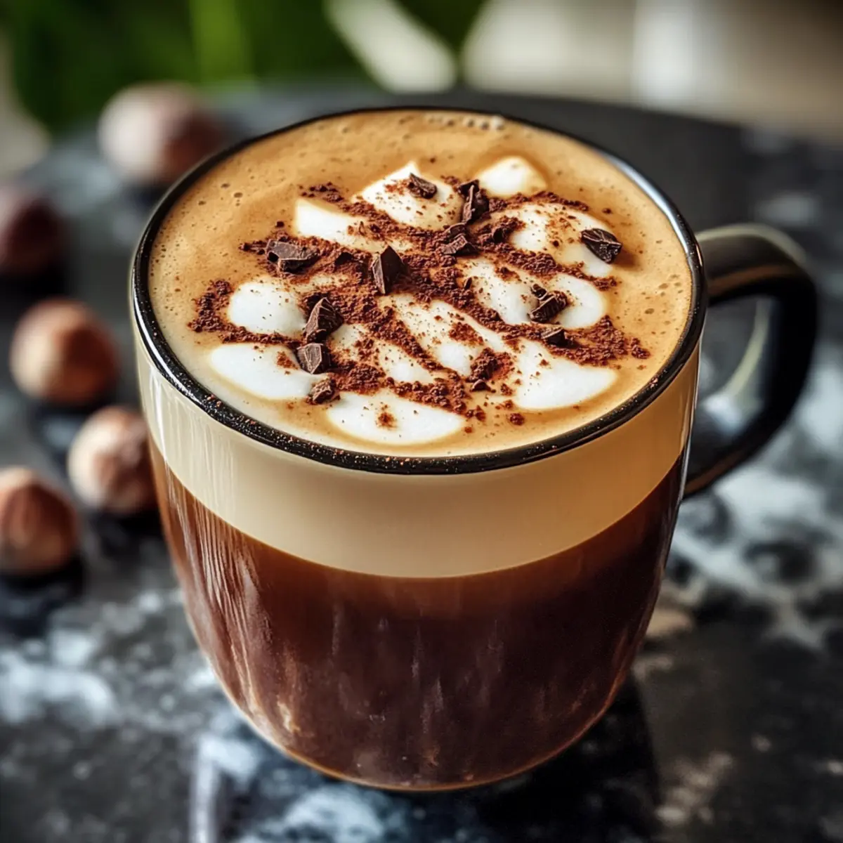 Schokoladen-Haselnuss-Latte selbst gemacht