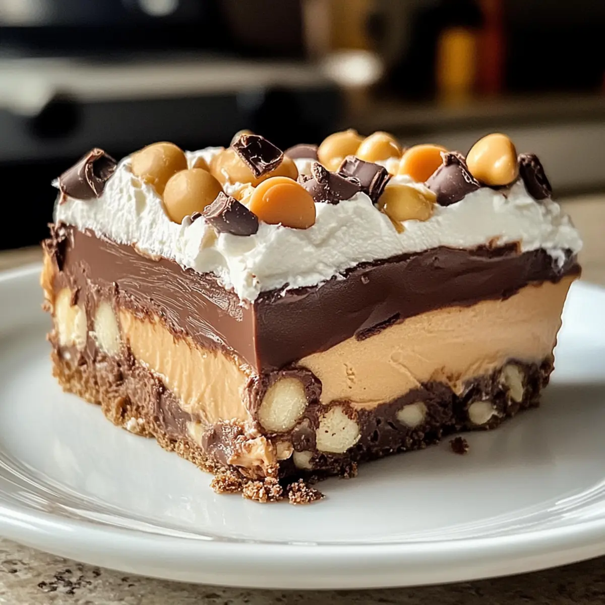 Schokoladen-Erdnussbutter-Lasagne für Süßigkeitengenuss