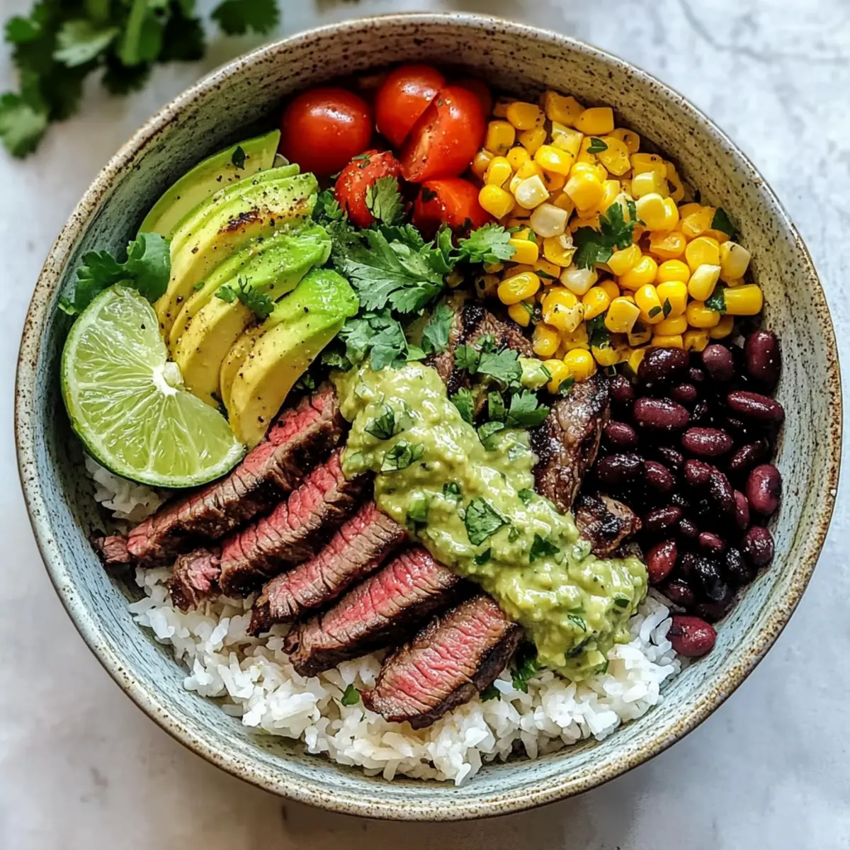 Koriander-Limetten-Steak-Schalen in 30 Minuten