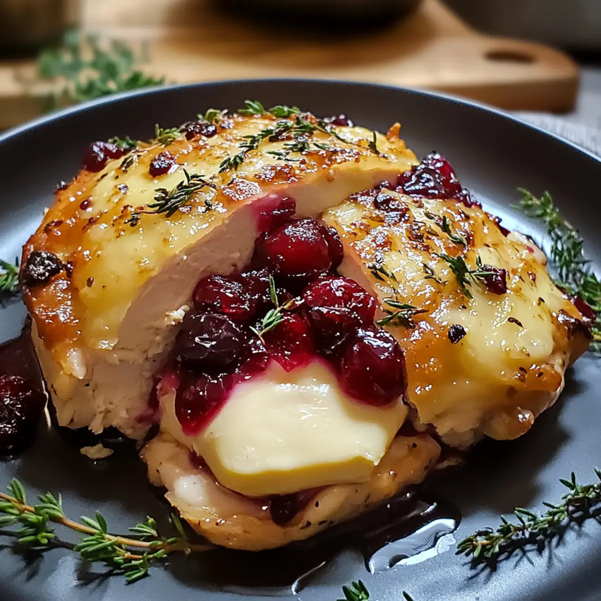 Cranberry Brie gefülltes Hähnchen einfach selbst machen