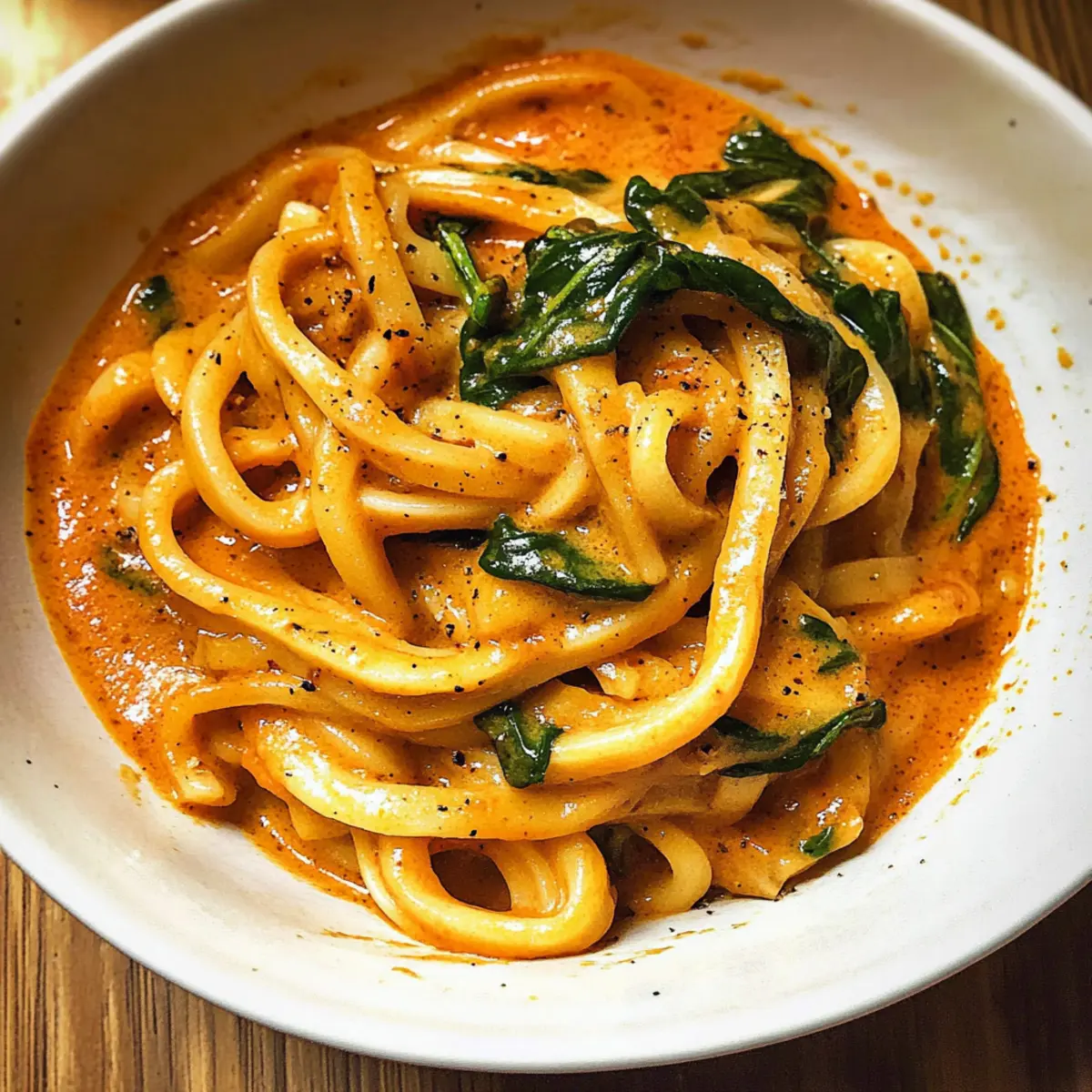 Cremige Thai Rote Curry Udon Nudeln für jede Woche