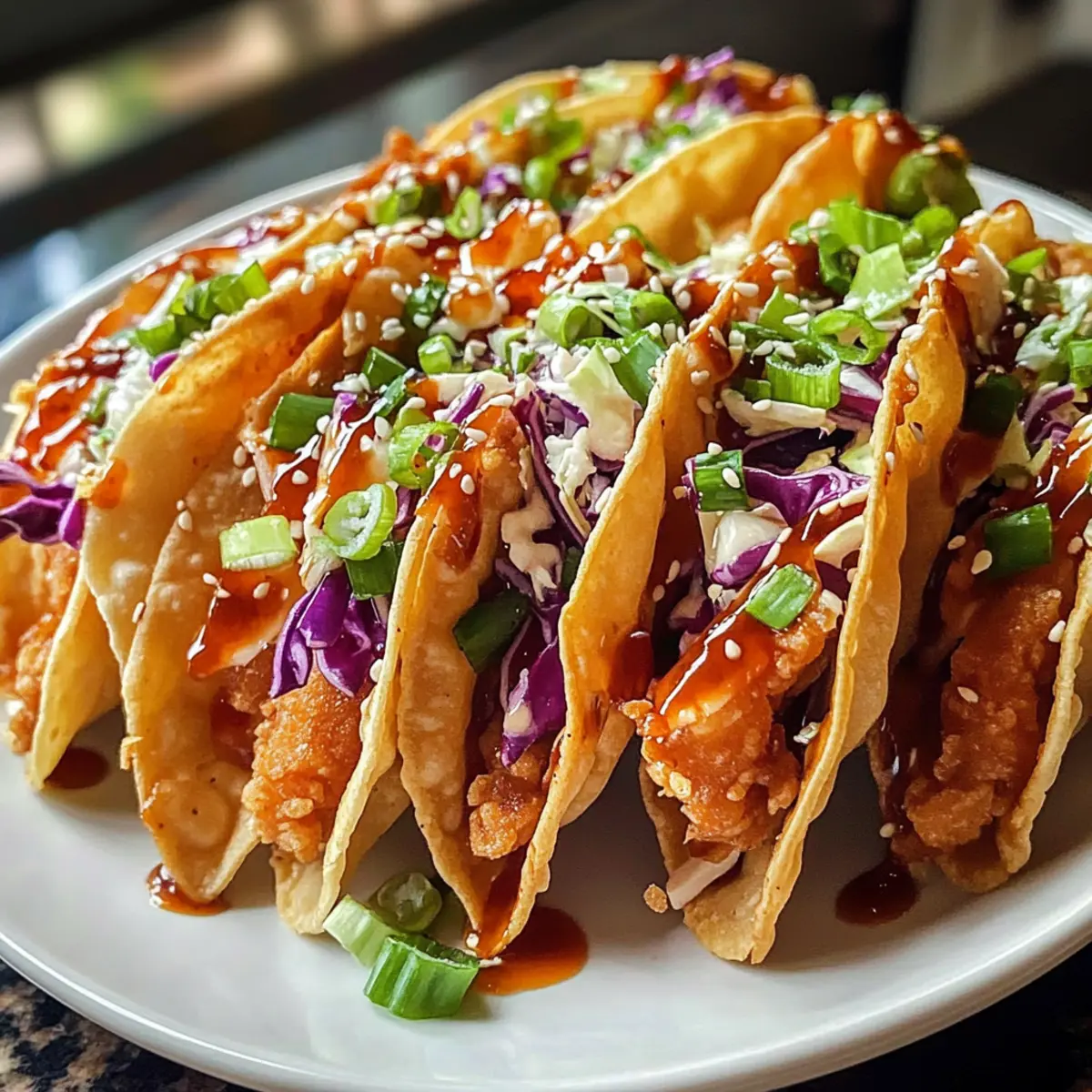 Krosse Hühnchen Wonton Tacos in 30 Minuten