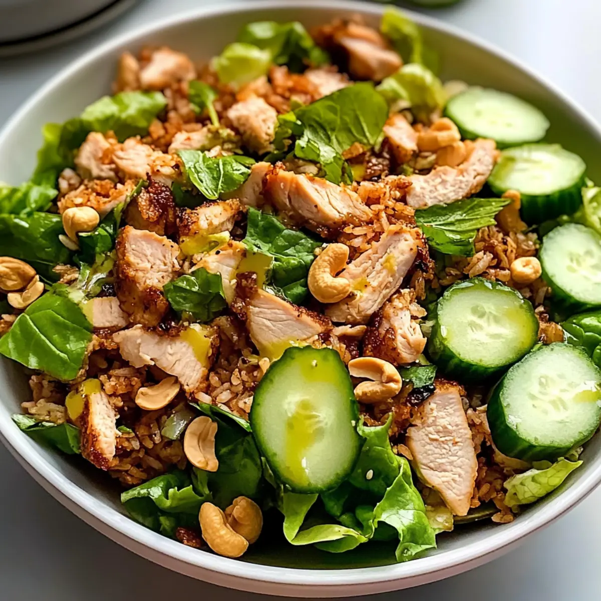 Krispiger Reis Salat mit Hochwertigem Protein