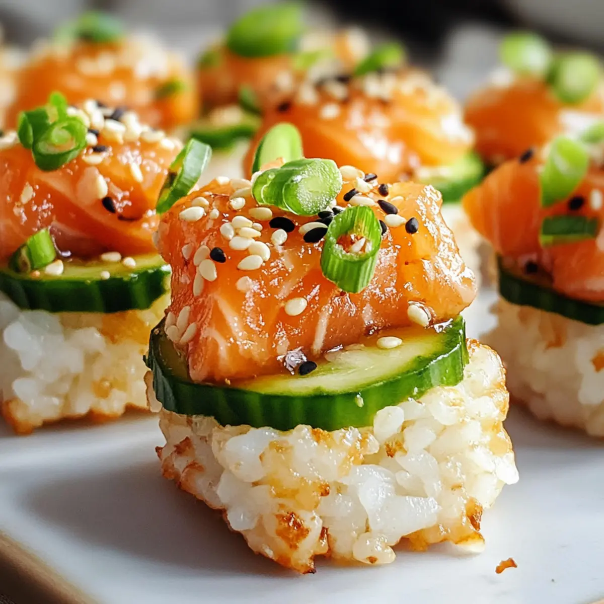 Knuspriger Reis Lachs im Sushi-Stil genießen