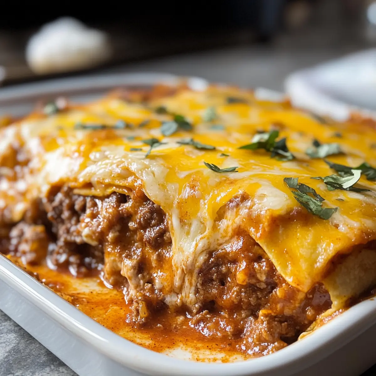 Dutch Oven Rindfleisch-Enchilada-Auflauf für Genießer