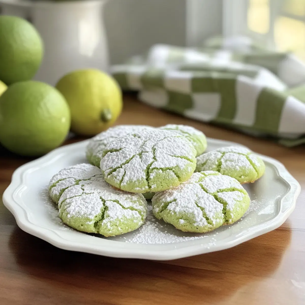Limetten Crinkle Kekse für einen fruchtigen Genuss