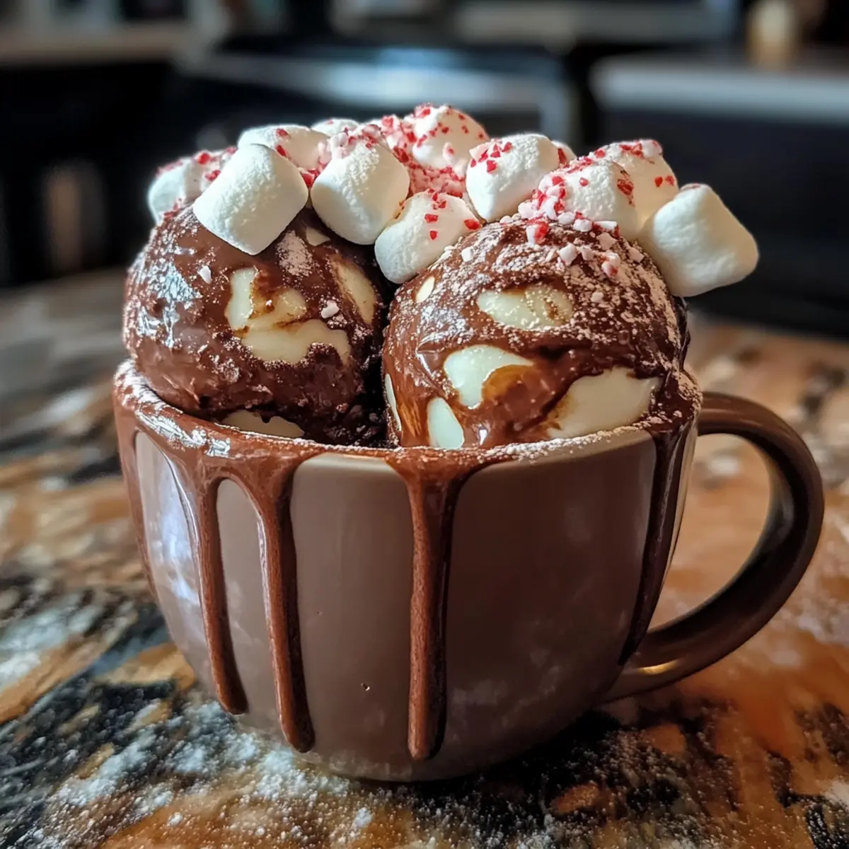 Pfefferminz heiße Schokoladenbomben für kalte Tage