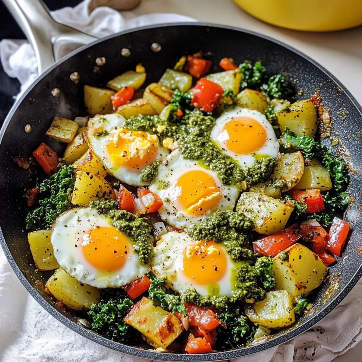 Pesto Eier & Kartoffel Pfanne: Schnell und Gesund