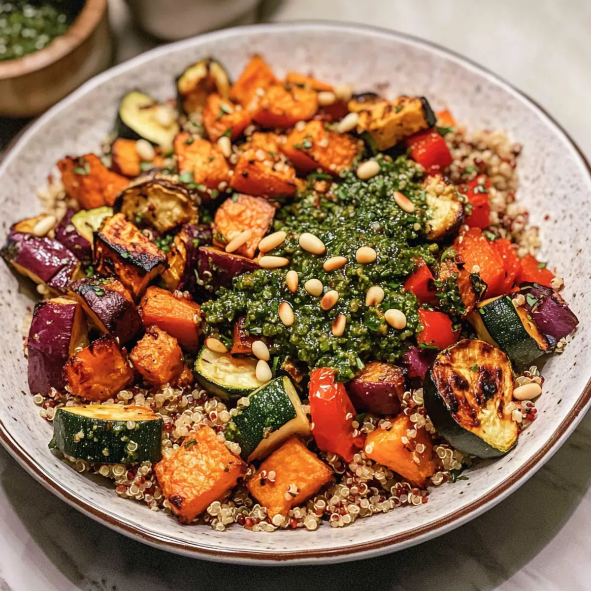 Quinoa Röstgemüsesalat mit chimichurri zaubern