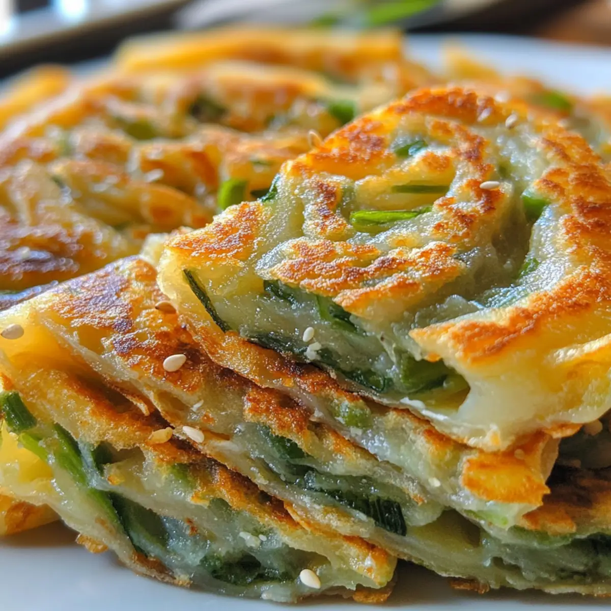 Krosse Reispapier-Frühlingszwiebel-Pfannkuchen