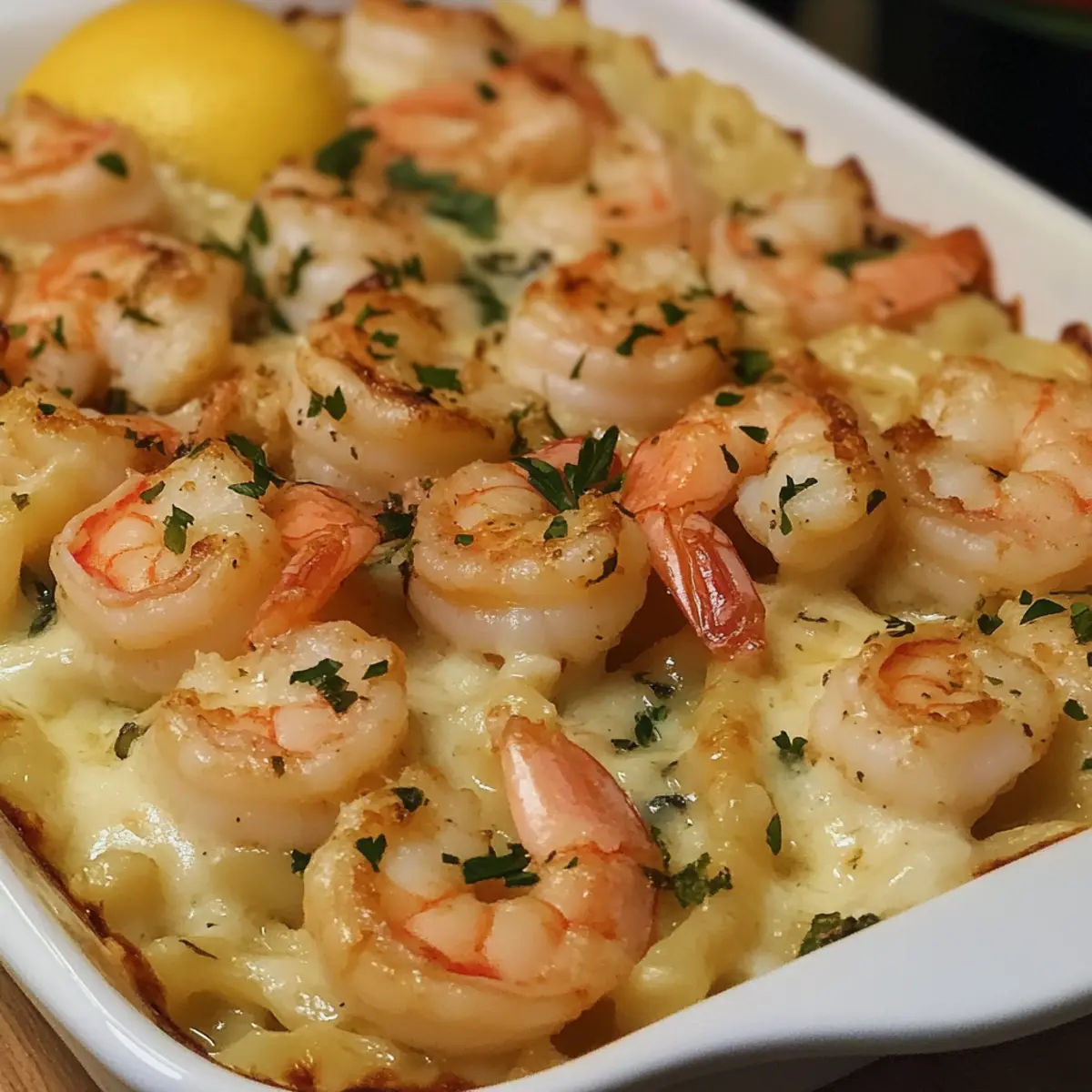Garnelen Scampi Nudelauflauf für ein gemütliches Dinner