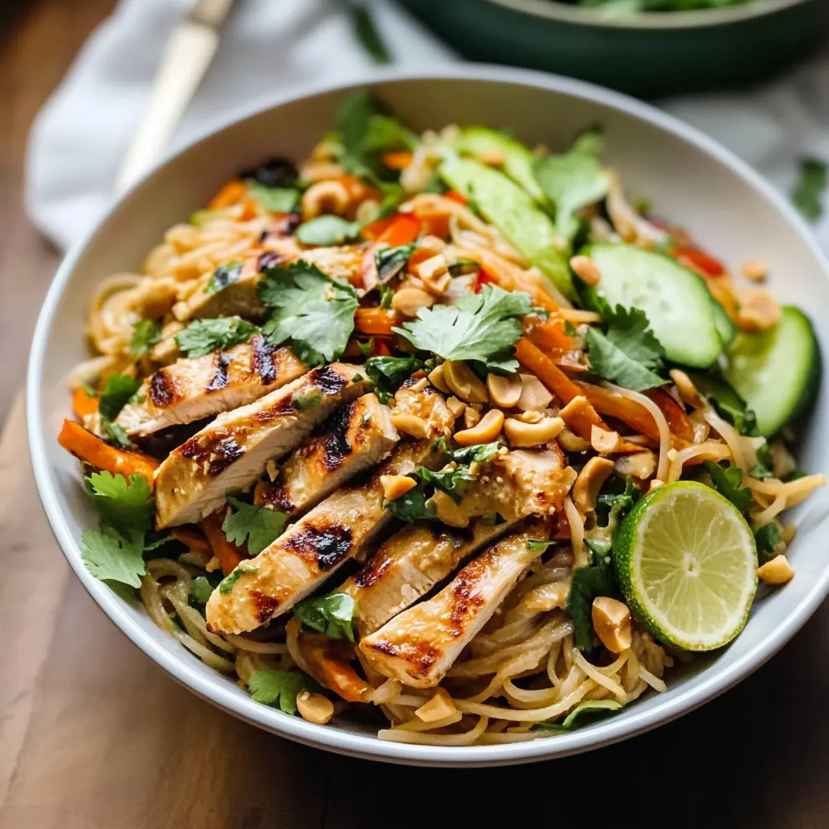 Thailändischer Hühnchen-Nudel-Salat Genuss pur