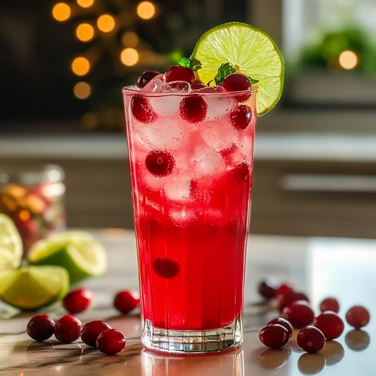 Erfrischender Vanille Cranberry Crush Mocktail