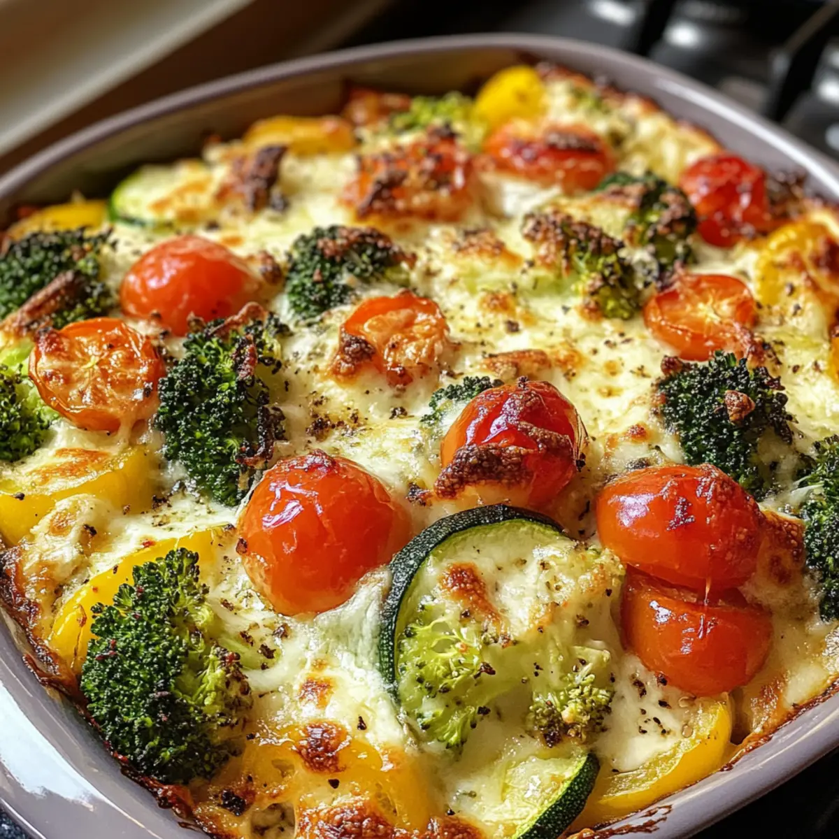 Gemüseauflauf mit Hüttenkäse für Hochproteine