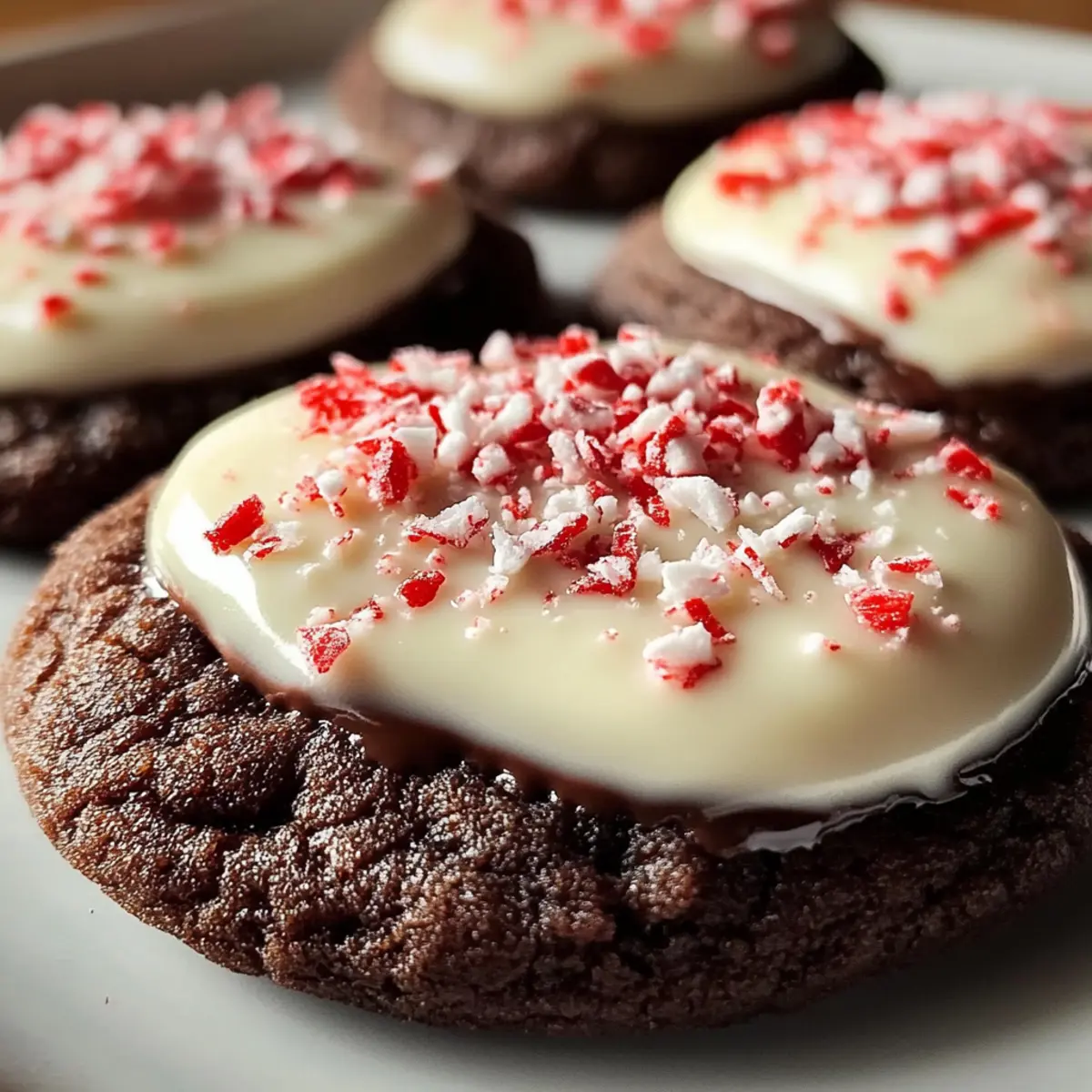 Weiße Schokolade getauchte Pfefferminz-Schokoladenkekse