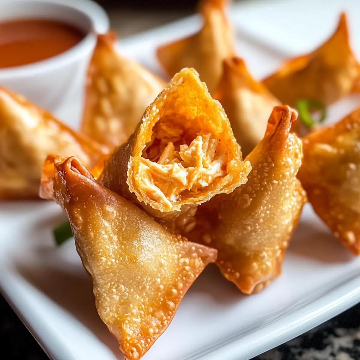 Buffalo-Hühnchen-Rangoon – Knusprige Spicy Snacks