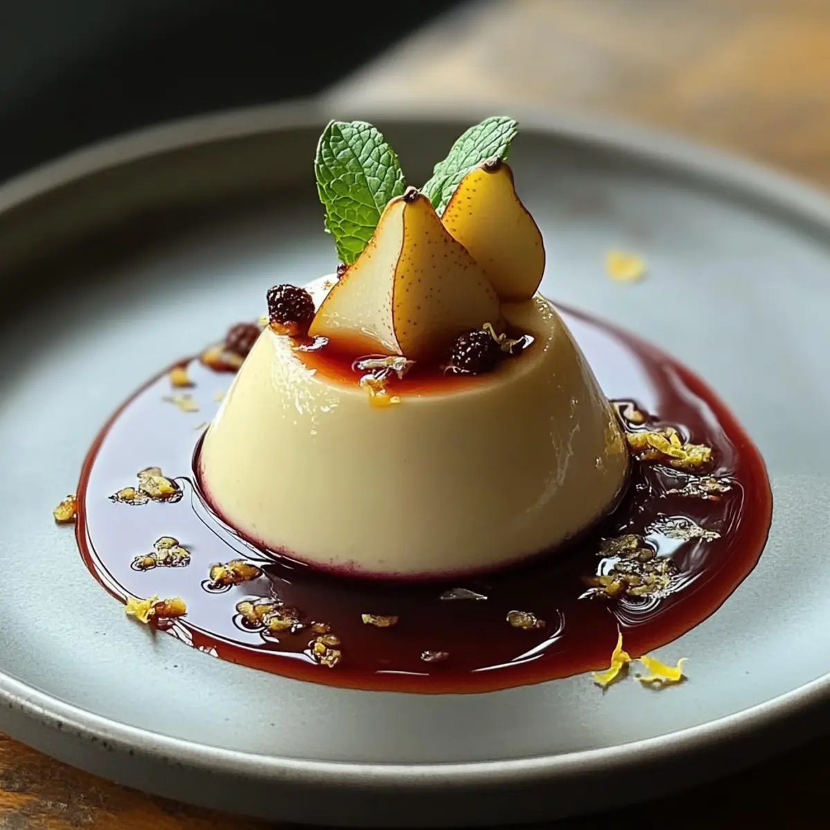 Kardamom Panna Cotta mit Birnen einfach gemacht