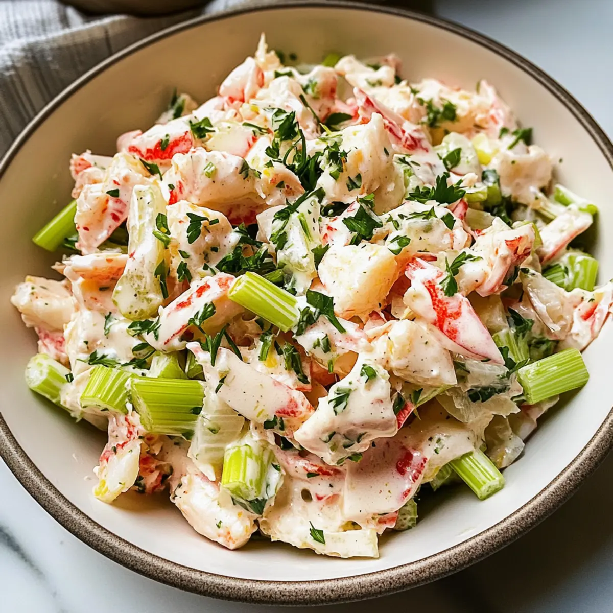 Frischer Krabbensalat mit cremigem Dressing