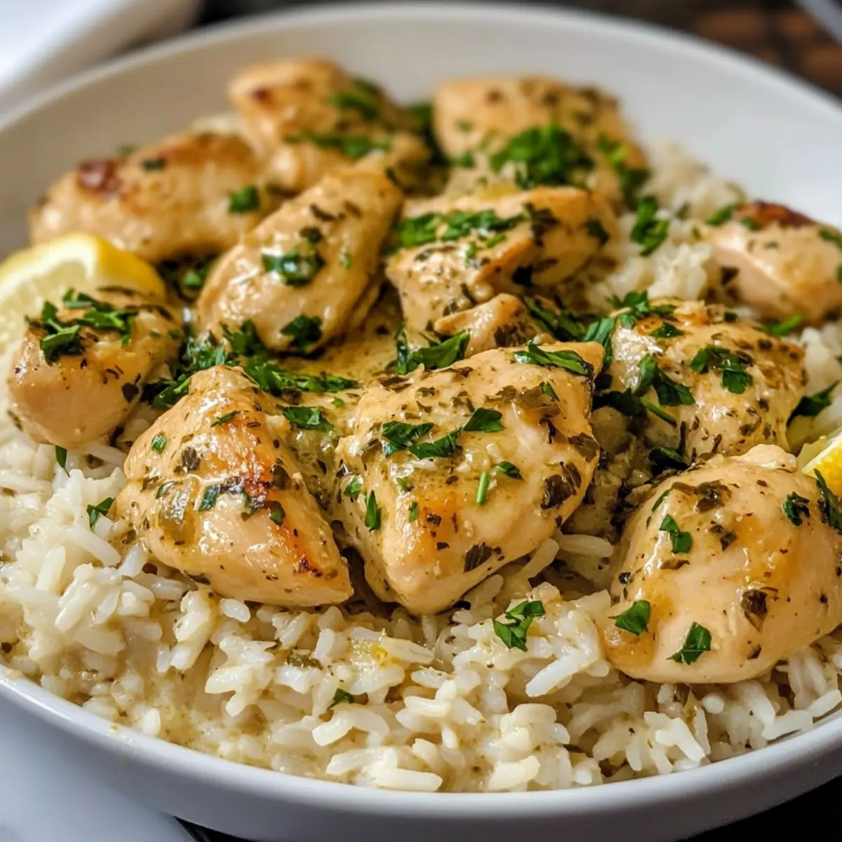 Cremiges Kräuterhähnchen & Basmati-Reis im Handumdrehen