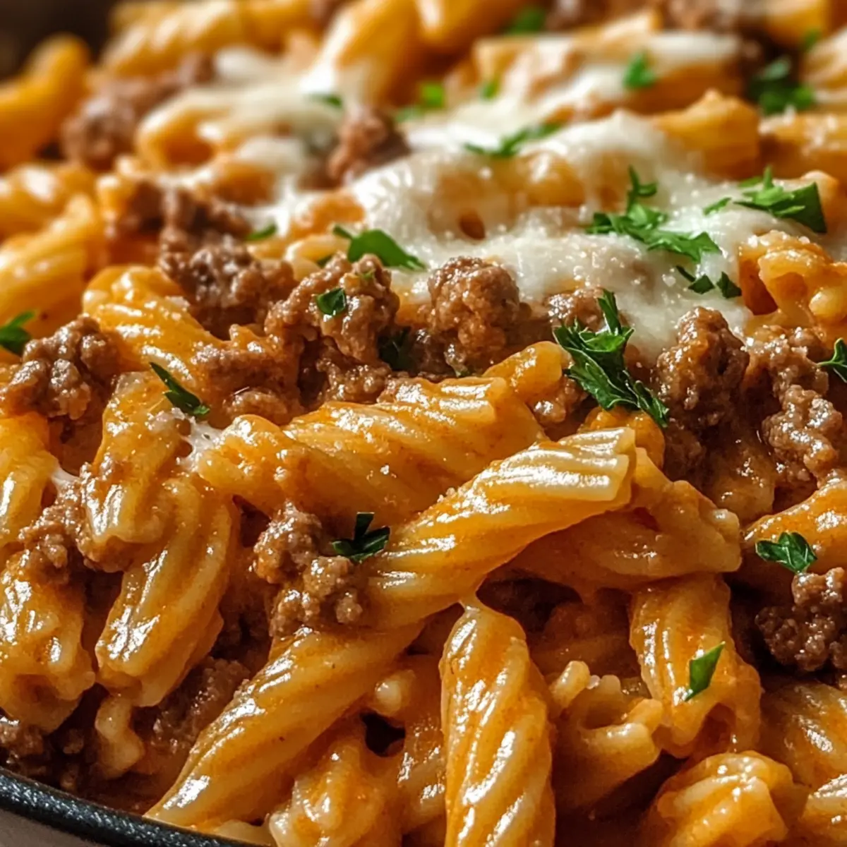 Cremige Hoch-Protein Rindfleisch Pasta in 30 Minuten