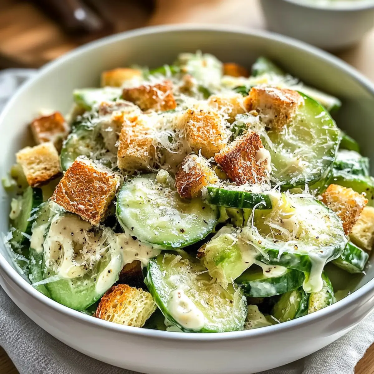Gurken-Caesar-Salat für den perfekten Sommergenuss