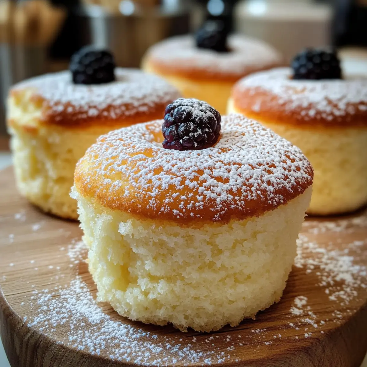 Flauschige japanische Baumwoll-Käsekuchen-Cupcakes erleben