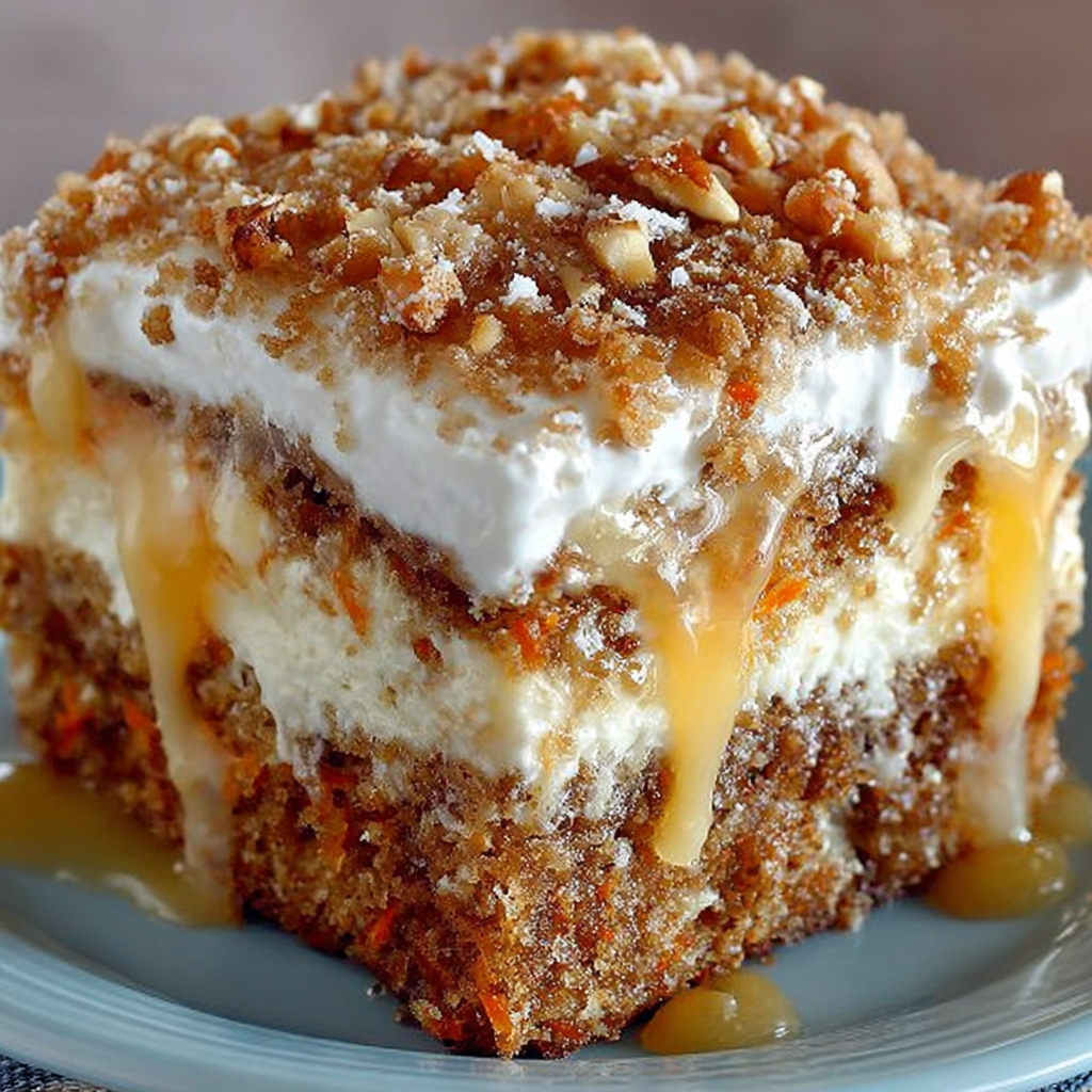 Karottenkuchen-Poke-Kuchen: Ein Fest für den Gaumen!