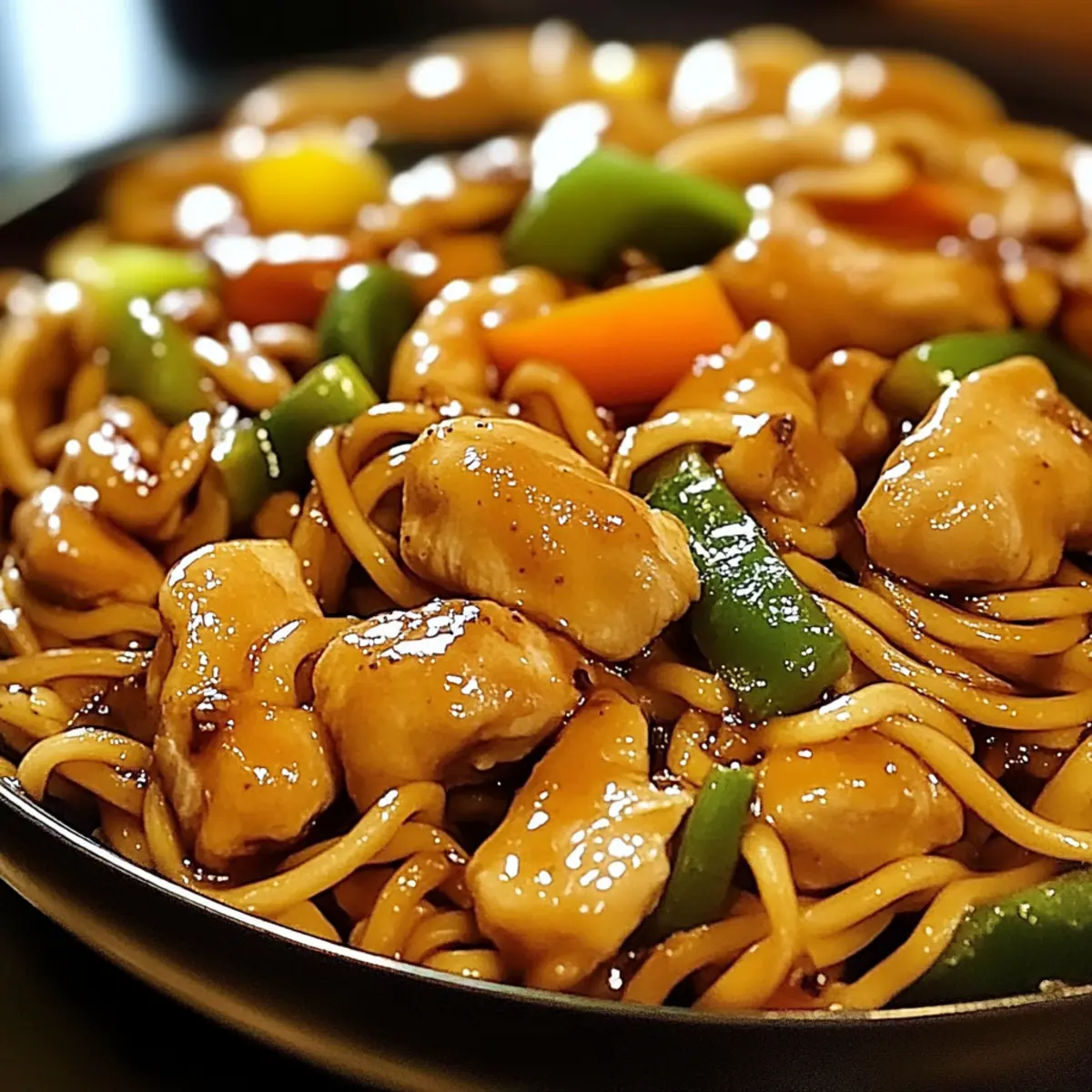 Knoblauch Hühnchen Lo Mein in 30 Minuten