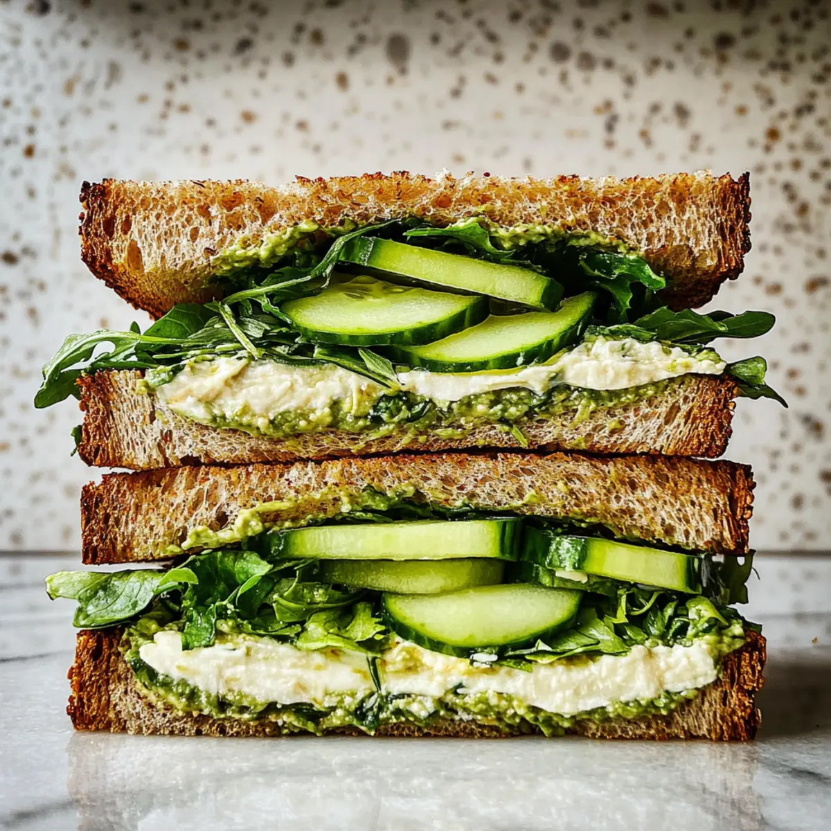 Grüner Göttin Crunch Sandwich für frische Genussmomente