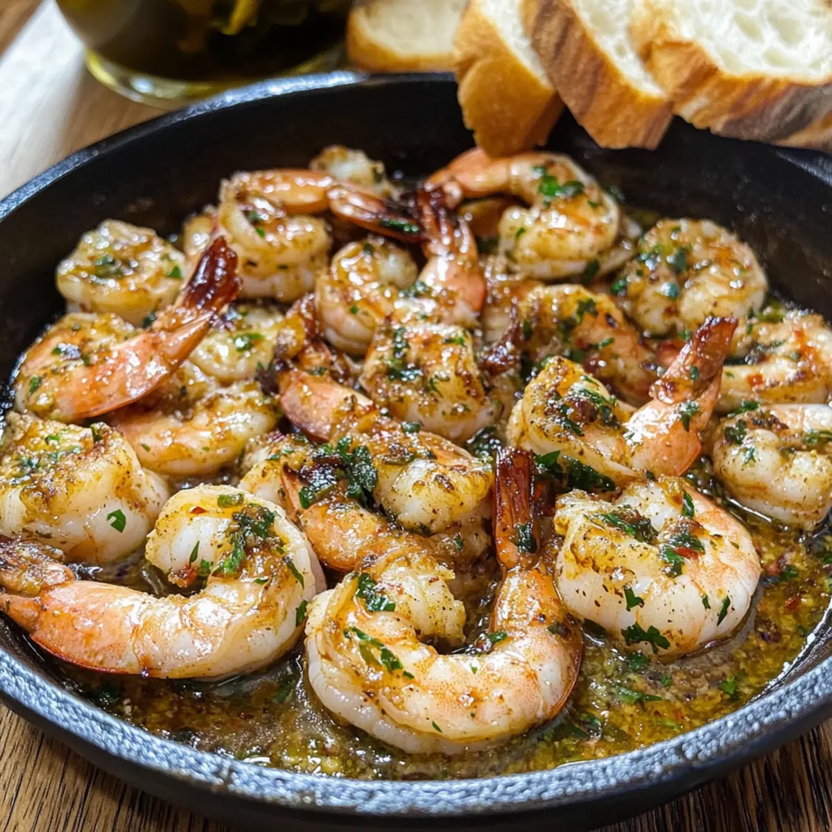 Hatch-Chile geräucherter Garnelen mit Knoblauchbutter