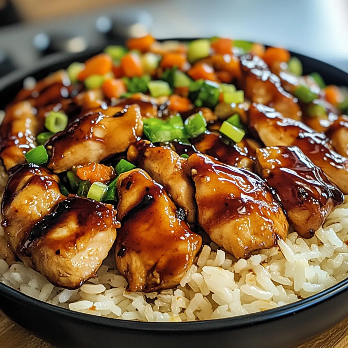 Köstlicher Honig BBQ Hähnchen Reis für jeden Tag