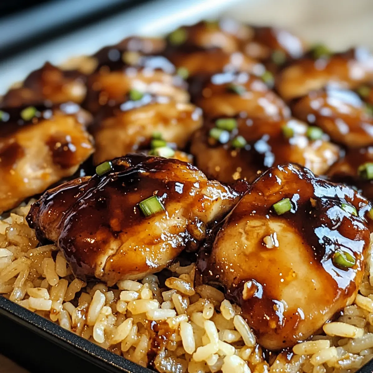 Honig BBQ Hühnchen Reis für ein schnelles Abendessen