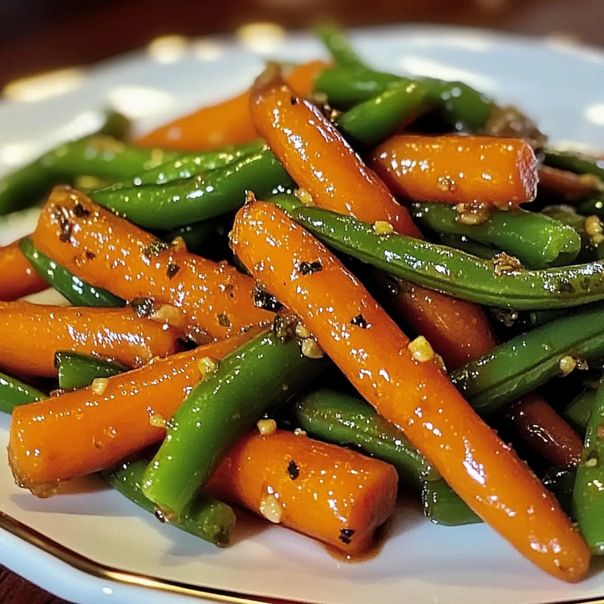 Honigglasierten Karotten und grünen Bohnen einfach zubereiten