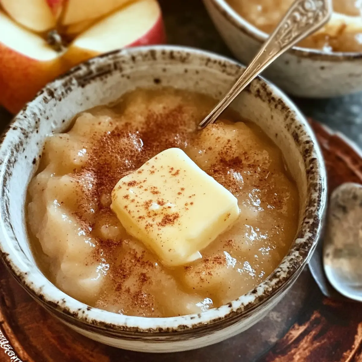 Heiße Butter-Apfelsauce mit Zimt und Muskatnuss
