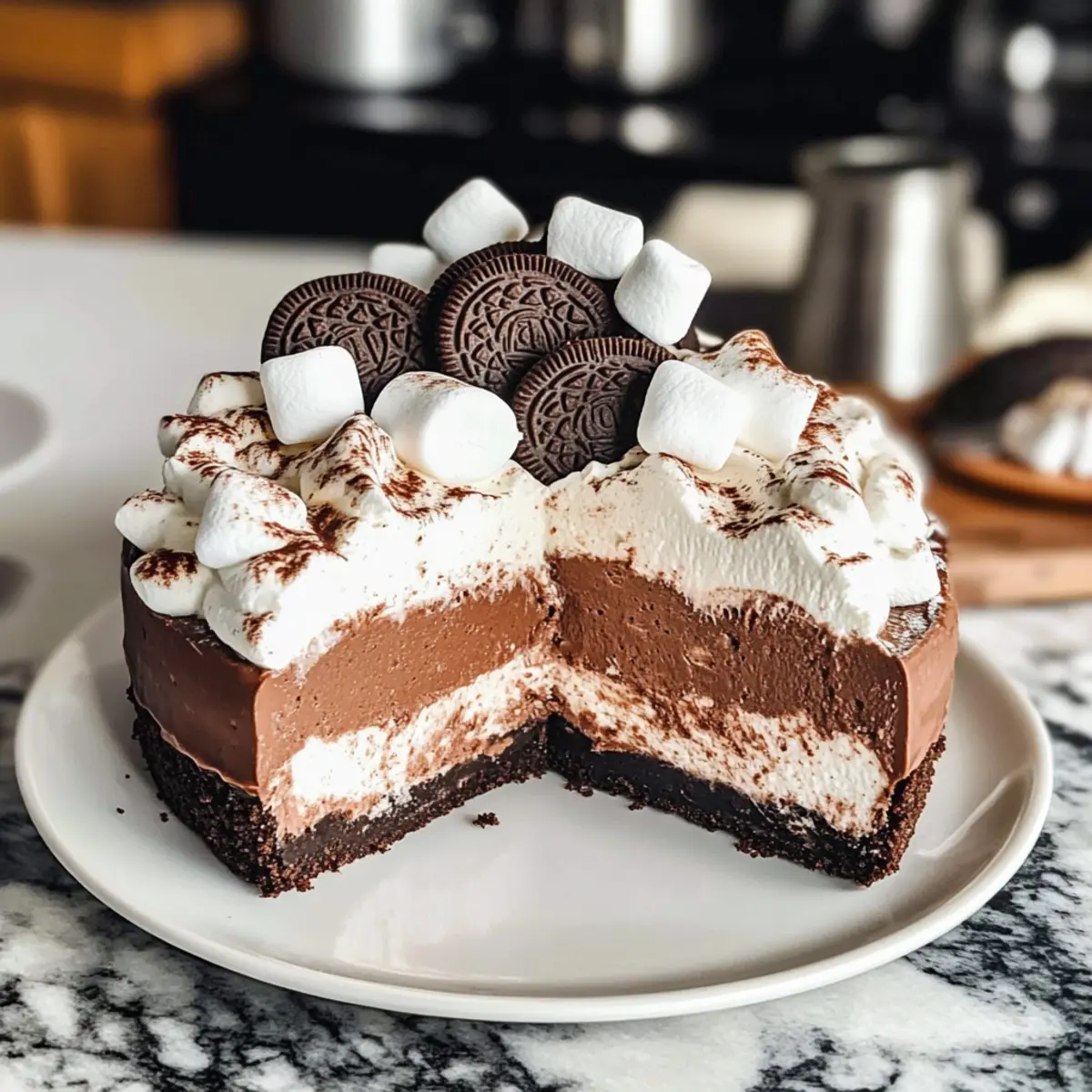 Heiße Schokolade Käsekuchen mit Oreo Kruste