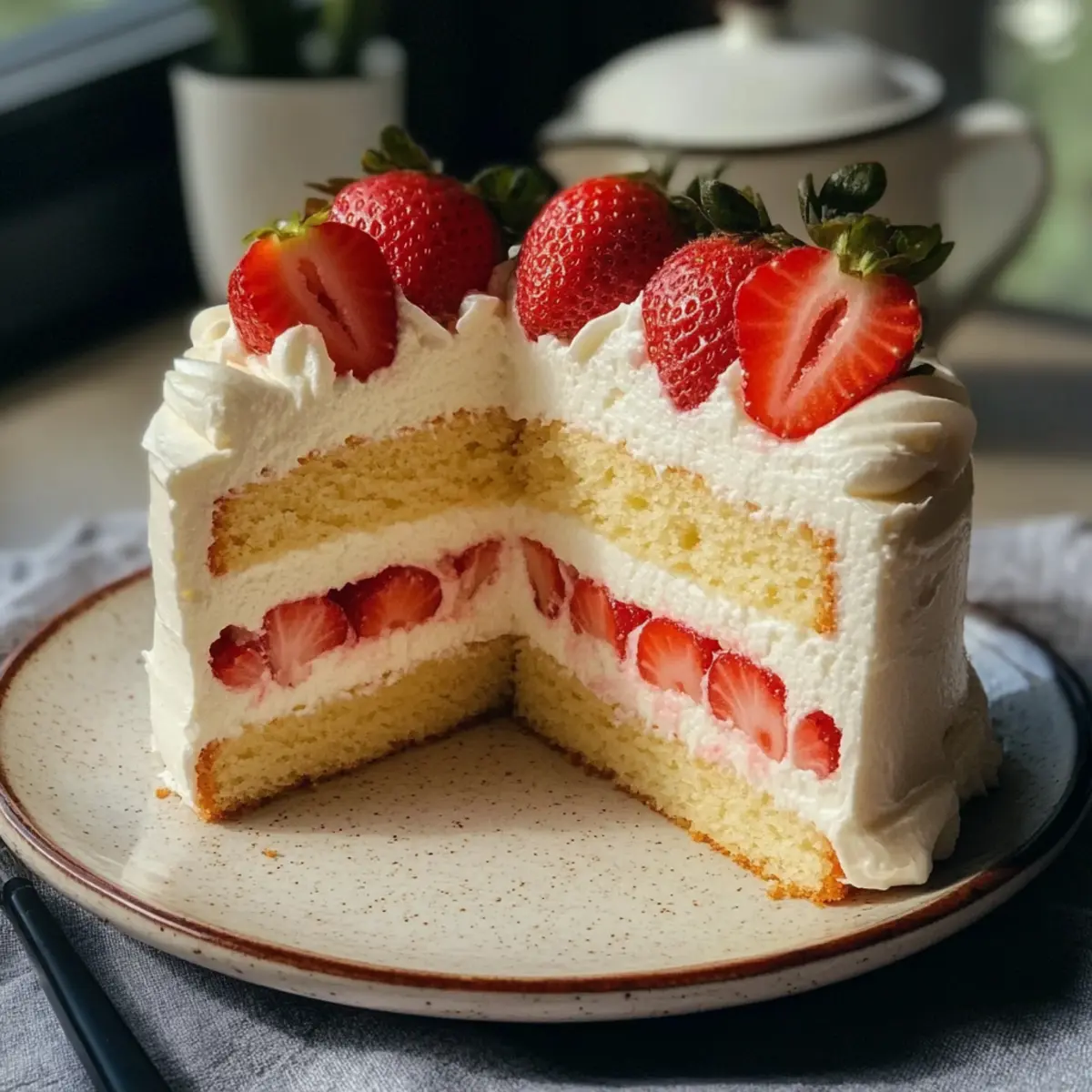 Luftiger Japanischer Erdbeerkuchen für Genießer