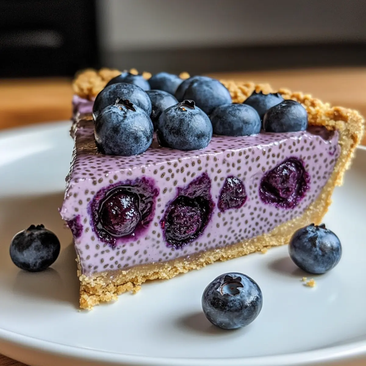 Keine-Bake Heidelbeer Chia-Samen Kuchen für den Sommer
